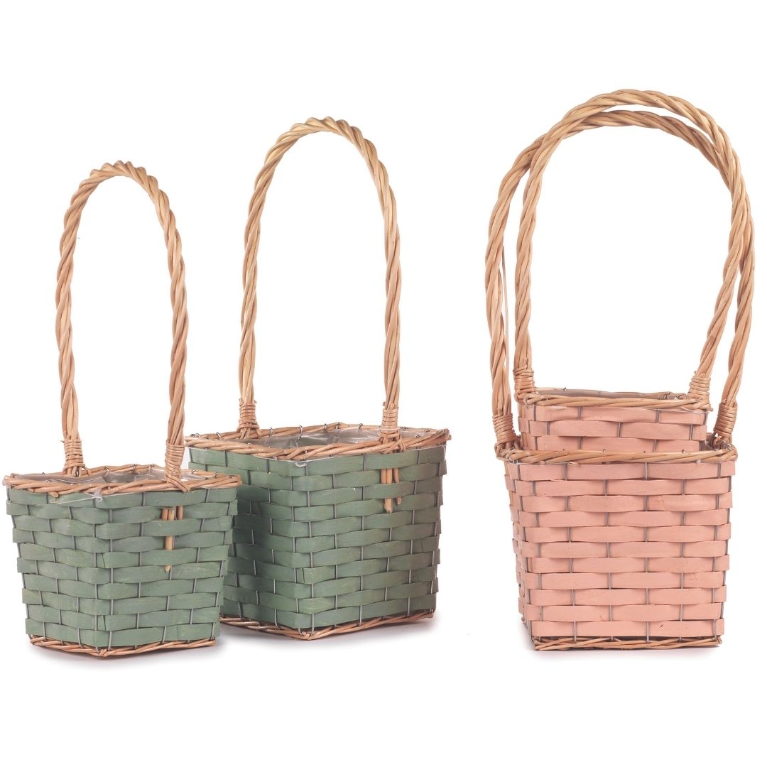 CESTO QUADRA S/2PZ. P.18X18 H16 GR.21X21 H18CM.