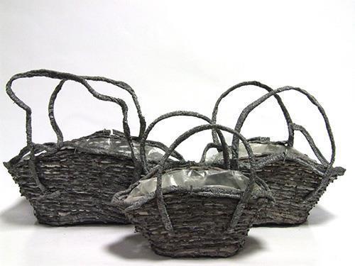 CESTO BOSCO BORSA S/3PZ. H13-15-17 L25-30-35CM.