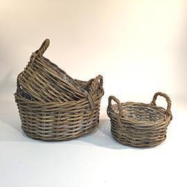 CESTO RATTAN S/3PZ. GR.H17 D38 P.H11 D25CM.