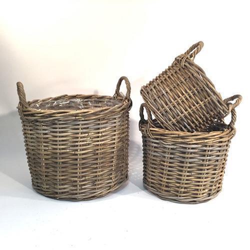 CESTO RATTAN S/3PZ. GR.H32 D42 P.H22 D28CM.