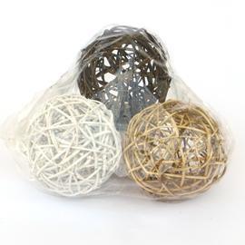 RATTAN BALL 3PZ. D12 COL. MISTI