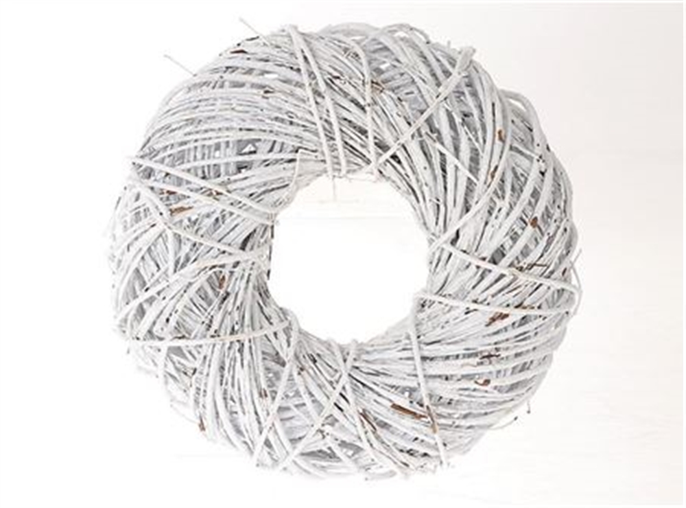 CORONA VIMINI INTREC. D50 H13CM. BIANCO