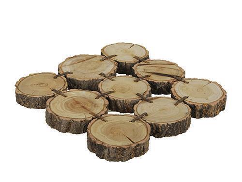 PIATTO DISCHI LEGNO 23X23X2CM. NAT