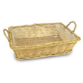 BASKET RETT.40X29X 11CM. C/PLAST. NAT.