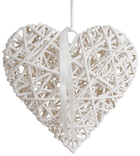 CUORE VIMINI DA APPEND. 12PZ. H2 D5CM. BIANCO