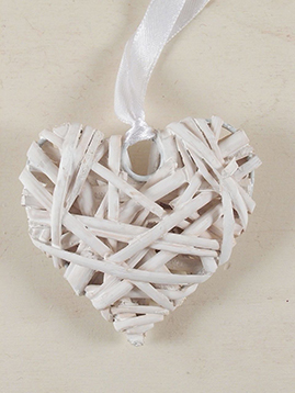 CUORE VIMINI DA APPEND. 10PZ. H25 D7CM. BIANCO