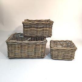 CESTO RATTAN S/3  PZ. P.24X24X12 GR.38X38X18