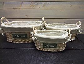 CESTI OVAL S/3PZ.C/MAN L30X22 25X18 20X13CM. BR