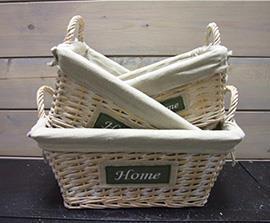 CESTO RETT.S/3PZ. C/MAN L28X19 23X16 19X13CM. BR.