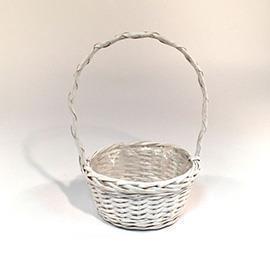 CESTO VIMINI C/MANICO D20 H95/32CM. BIANCO