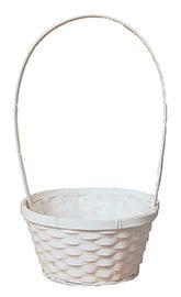 CESTO BAMBU C/MAN. H12/44 D25CM. BIANCO
