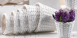 CASPO BOR.TRECCIA D16 H14CM. BIANCO