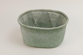 CESTO OV.SEAGRASS H18 D355X19CM. GRN/WASH