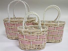 BORSE OVALI S/3PZ. H16-15-13 L26-22-18CM.ROSA