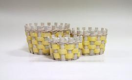 CESTO S/3 PZ TOND H.145-12-10 D.21-17-13  GIALLO