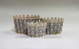 CESTO S/3 PZ TOND H.145-12-10 D.21-17-13  GRIGIO