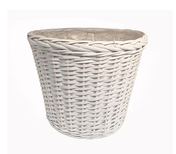 CASPO BOR.TRECCIA D18 H16CM. BIANCO