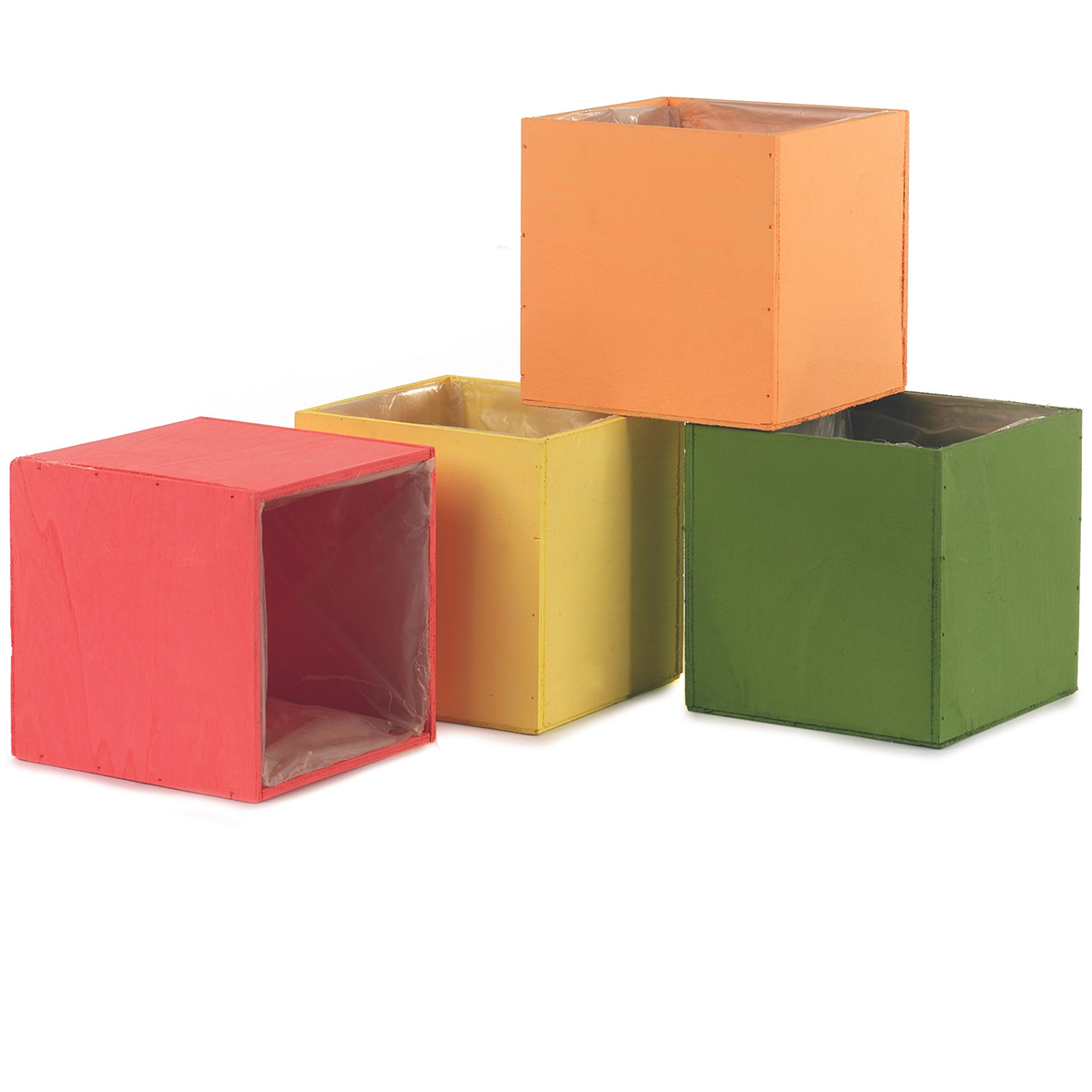 CASSETTINA QUADRA 14X14 H14CM. 4PZ. COL.ASS