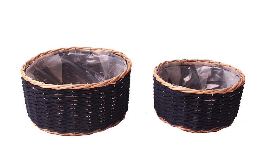 CESTO LANA S/2PZ H10-12 D20-25CM. BL