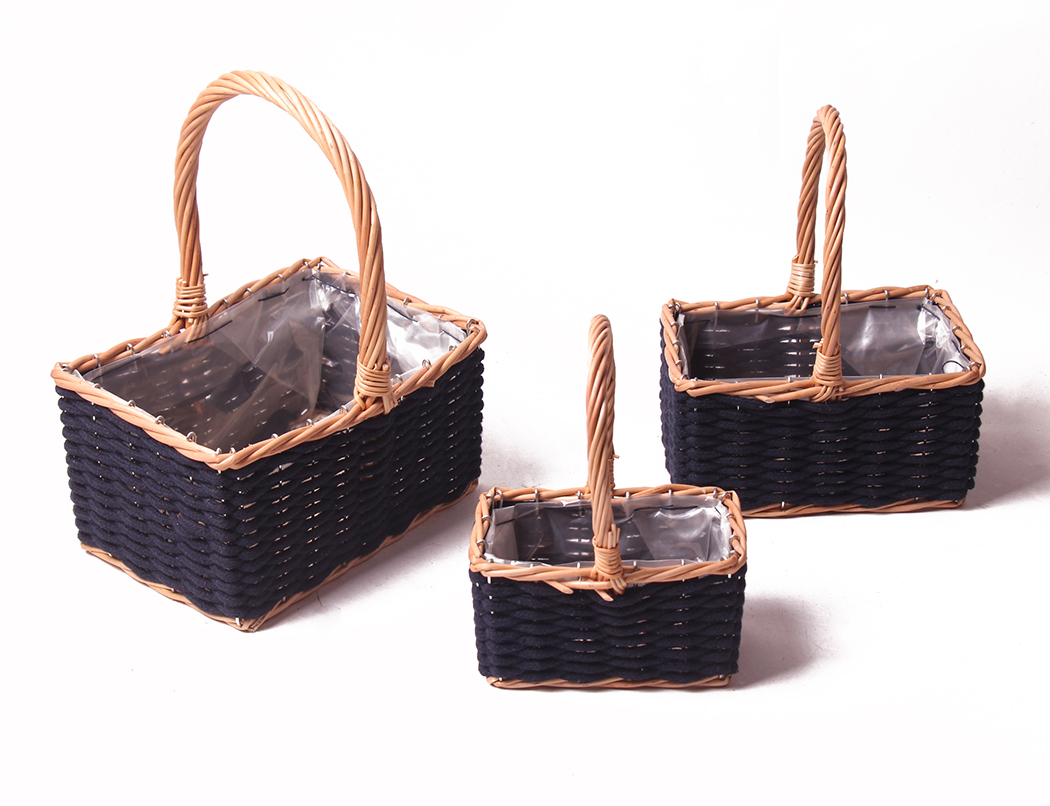 CESTO RETT.LANA S/3PZ. H11-9-8 15X9 18X12 23X 17CM.
