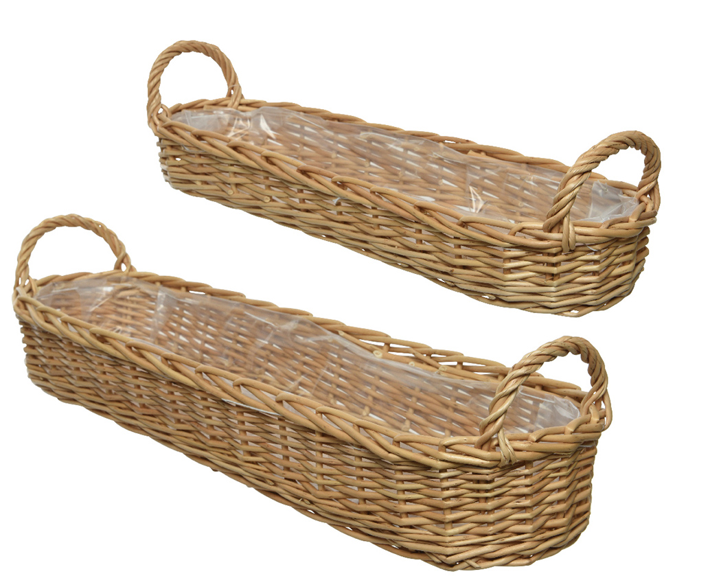 CESTO VIMINI S/2PZ. H6 50X13 H8 61X16CM. NAT