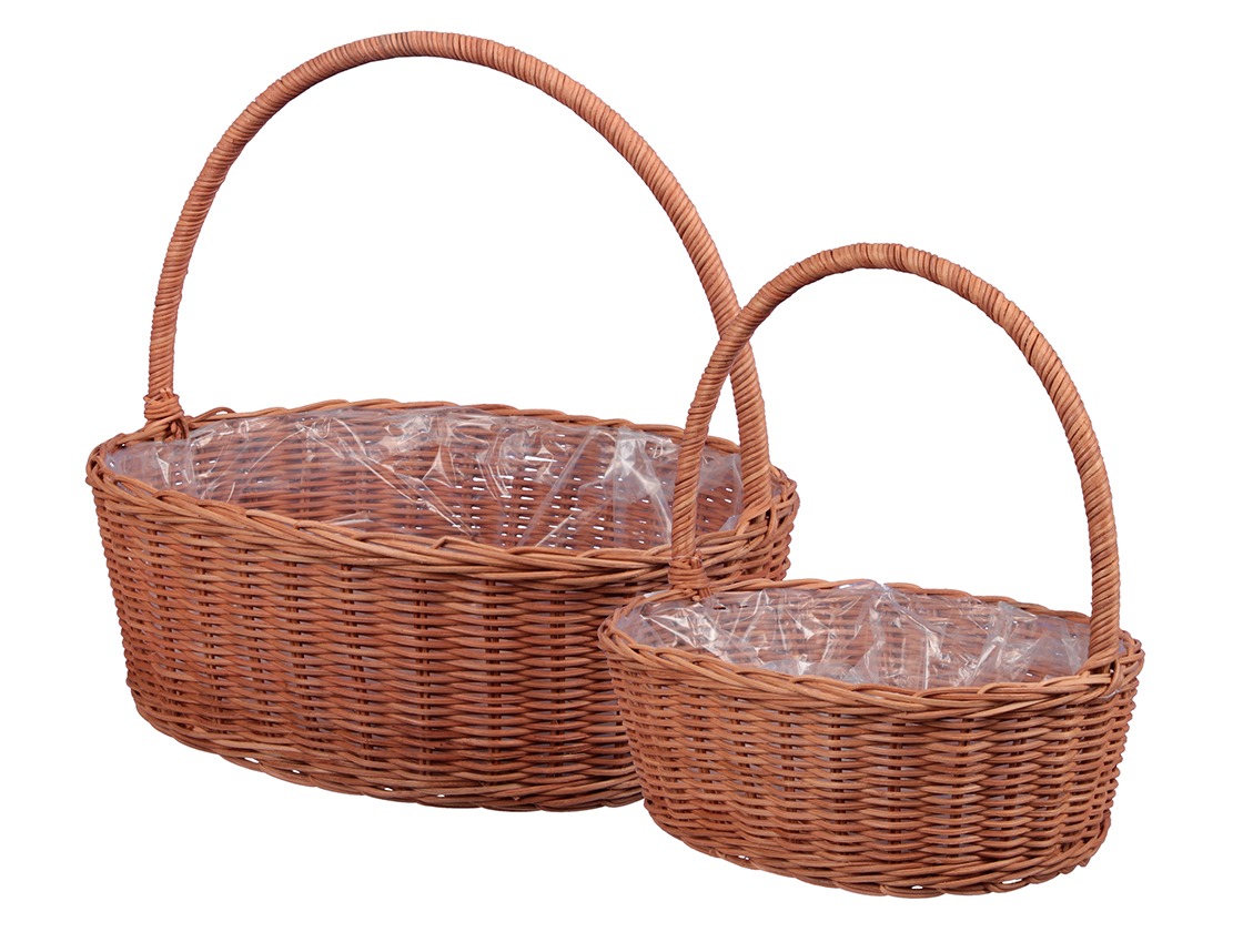 CESTO RATTAN C/MANICI S/2PZ. D.275-34CM.