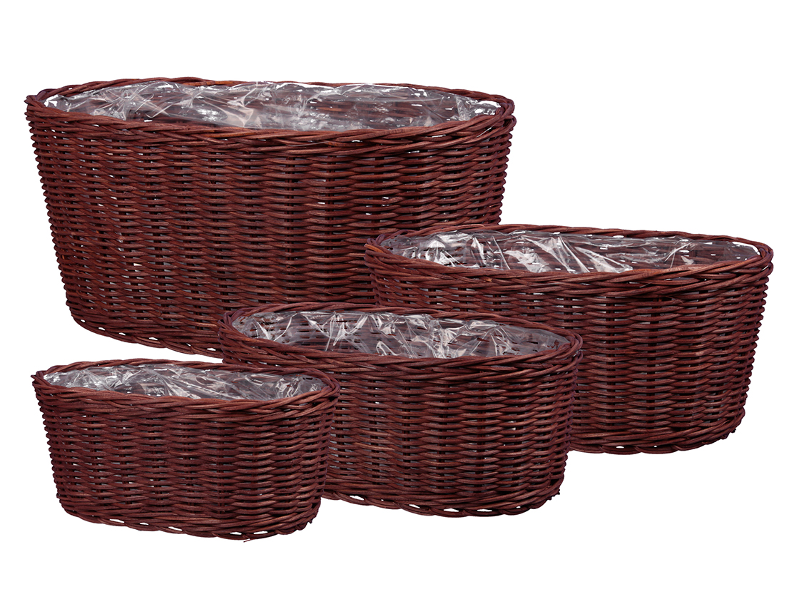 CESTO RATTAN OV. S/4PZ. H10-12-14-17CM.