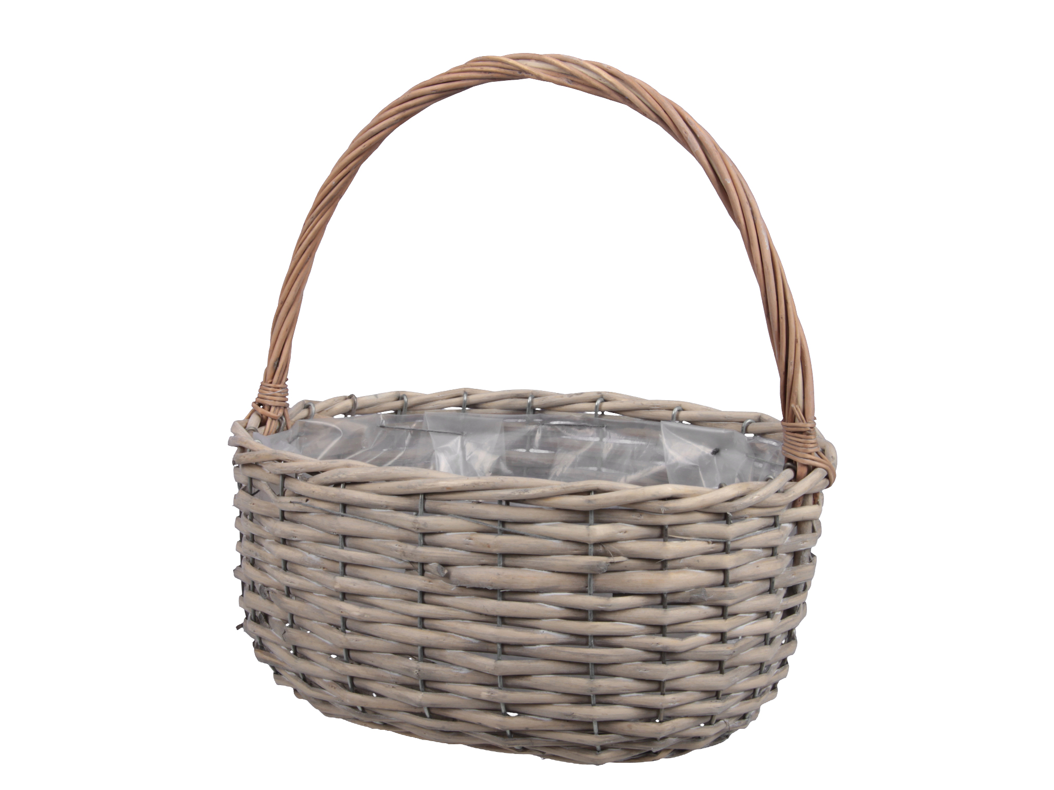 CESTO VIMINI C/MAN. 29X21CM. GREY