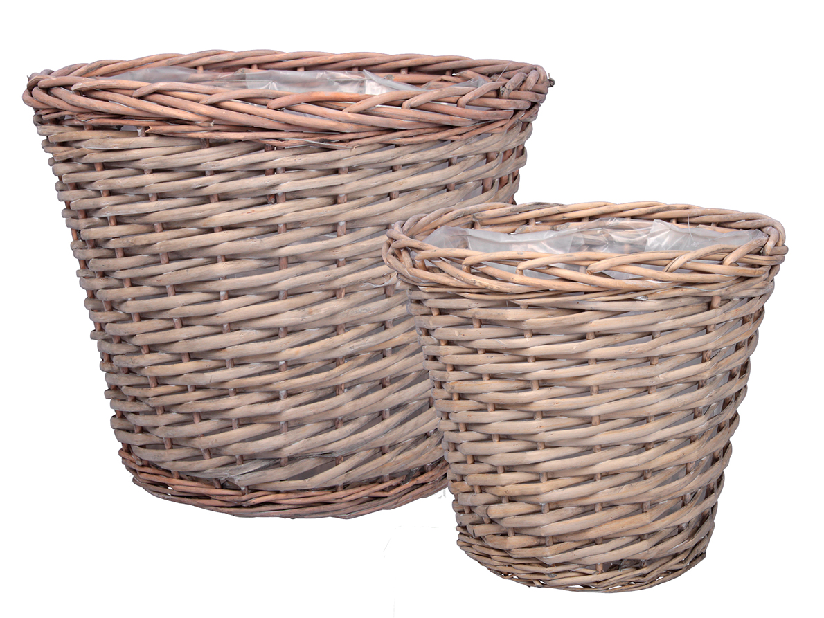 CESTO VIMINI SET/2 D.31X28 D.39X32 GREY
