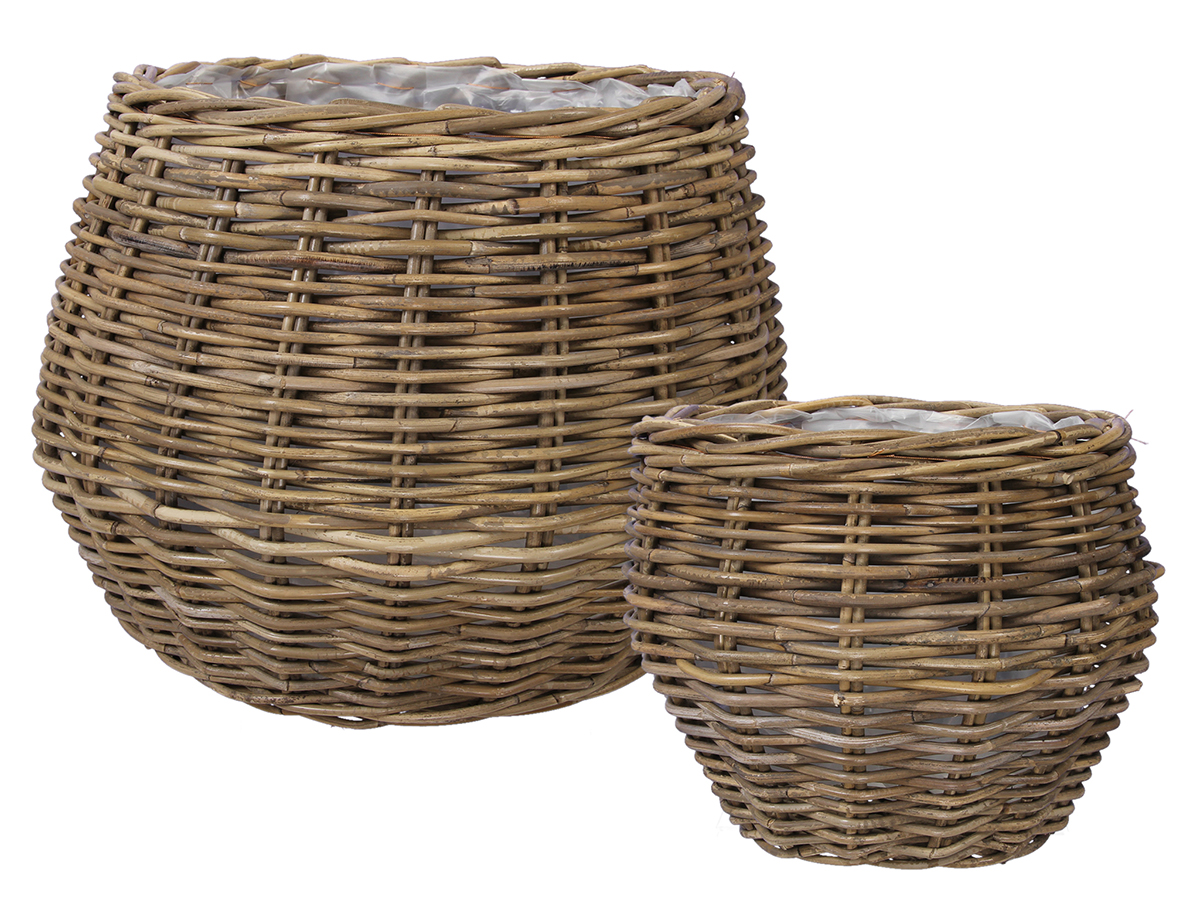 CESTO RATTAN TONDO S/2PZ. D35-44 H30-40CM.