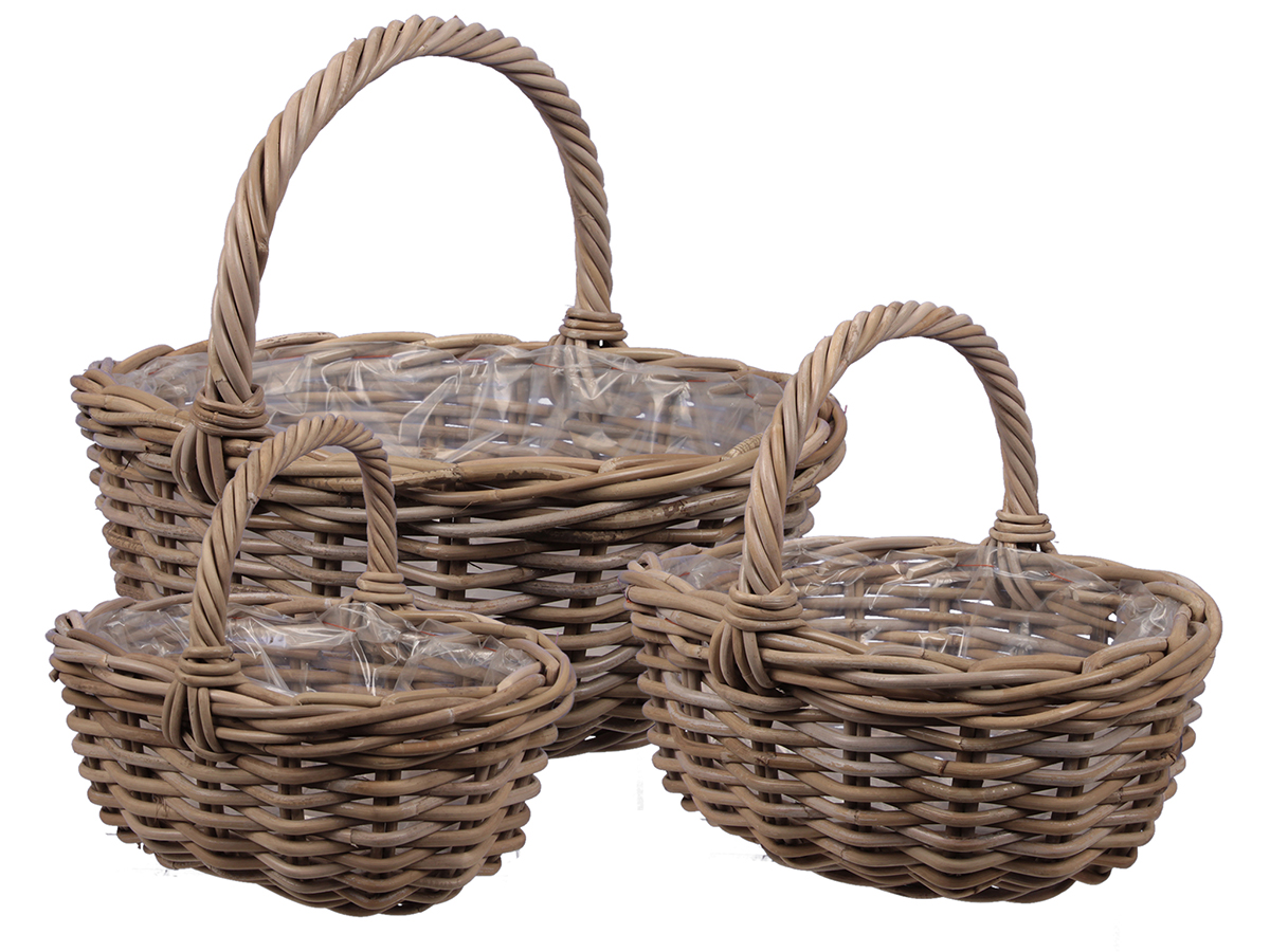 CESTO RATTAN S/3PZ. 28X24-13 34X30-15 45X37-18CM.