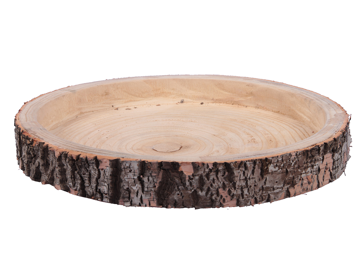 PIATTO LEGNO TONDO D35 H5CM. NAT.