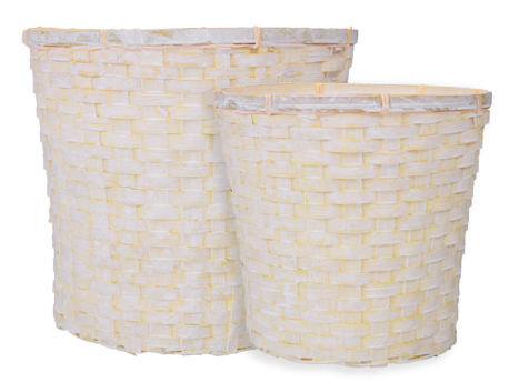 CESTO BAMBOO S/2PZ. D25-30 H23-27CM. GIALLO