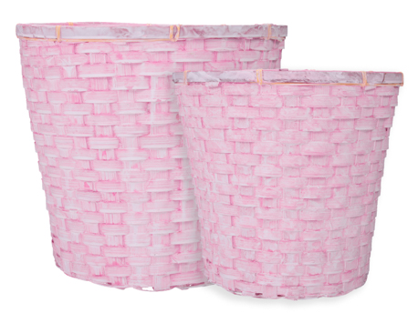 CESTO BAMBOO S/2PZ. D25-30 H23-27CM. ROSA