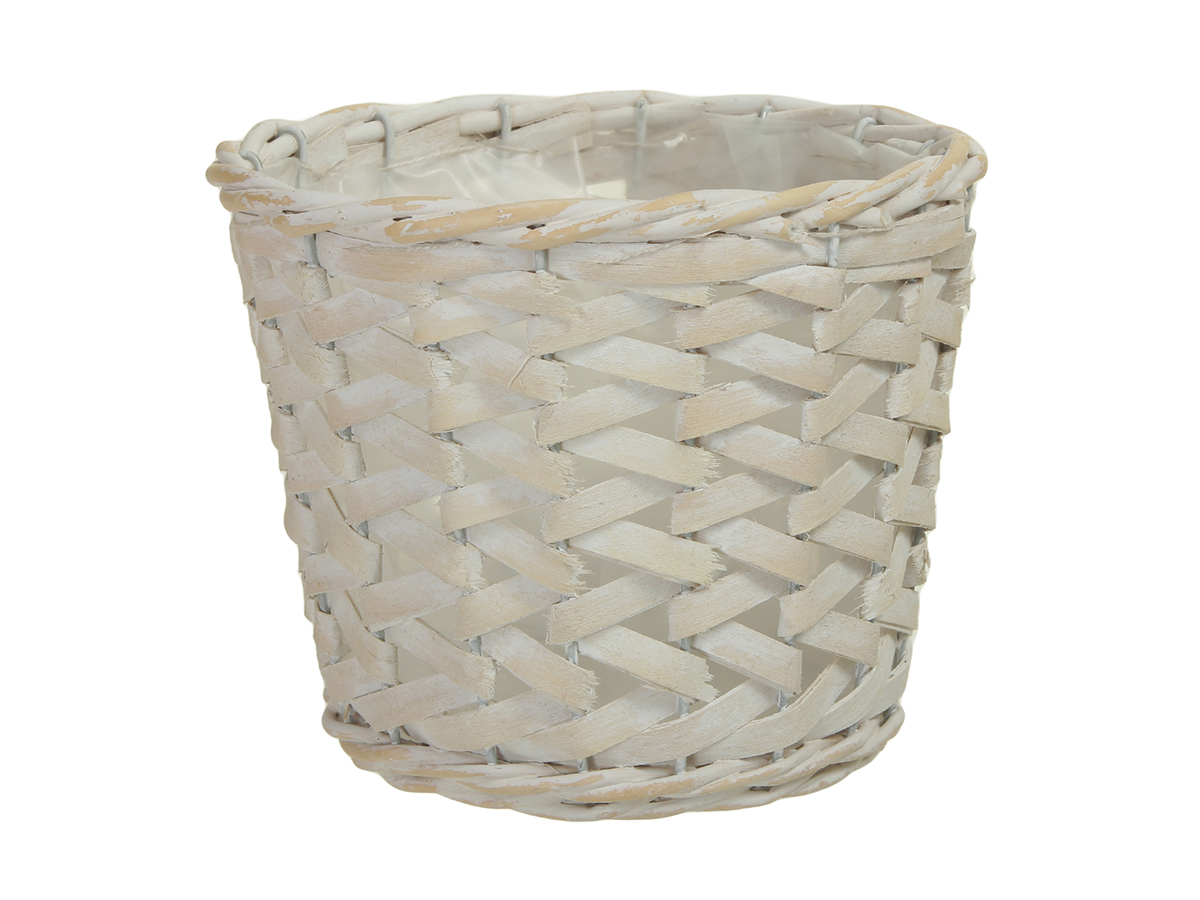 CESTO TONDO D16 H13CM. BIANCO