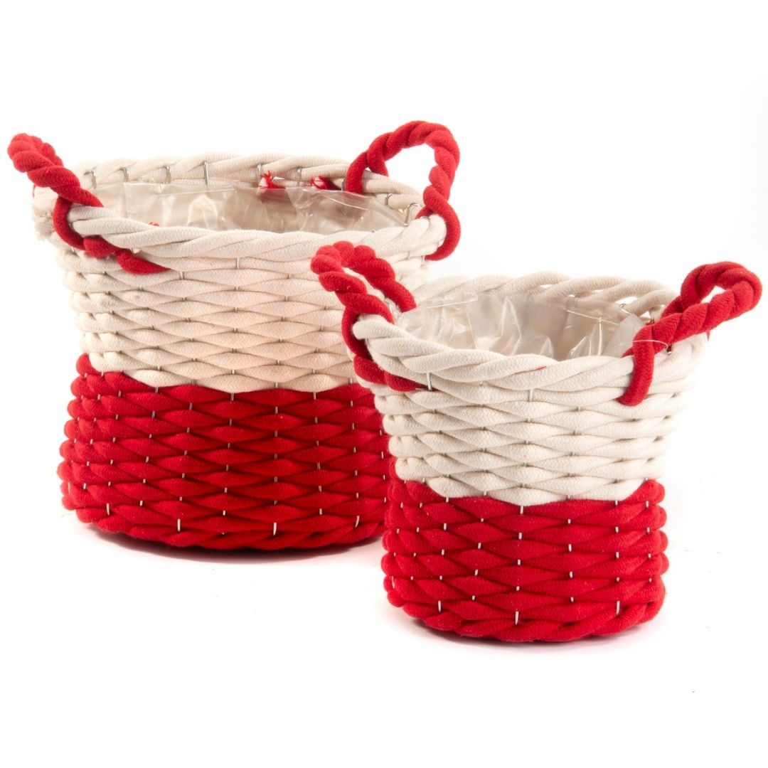 CESTO SAGOM. COTONE S/2PZ. D23-27 H17-21CM. RED WH