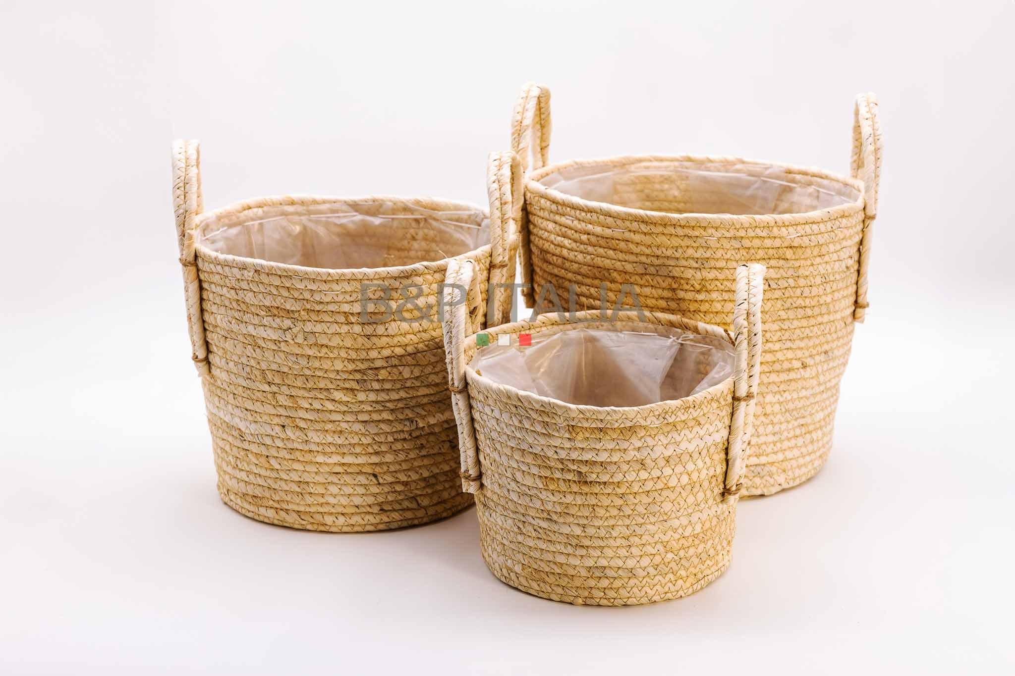CESTO FOGLIE MAIS S/3PZ D20-23-27 H15-20-23CM. NAT