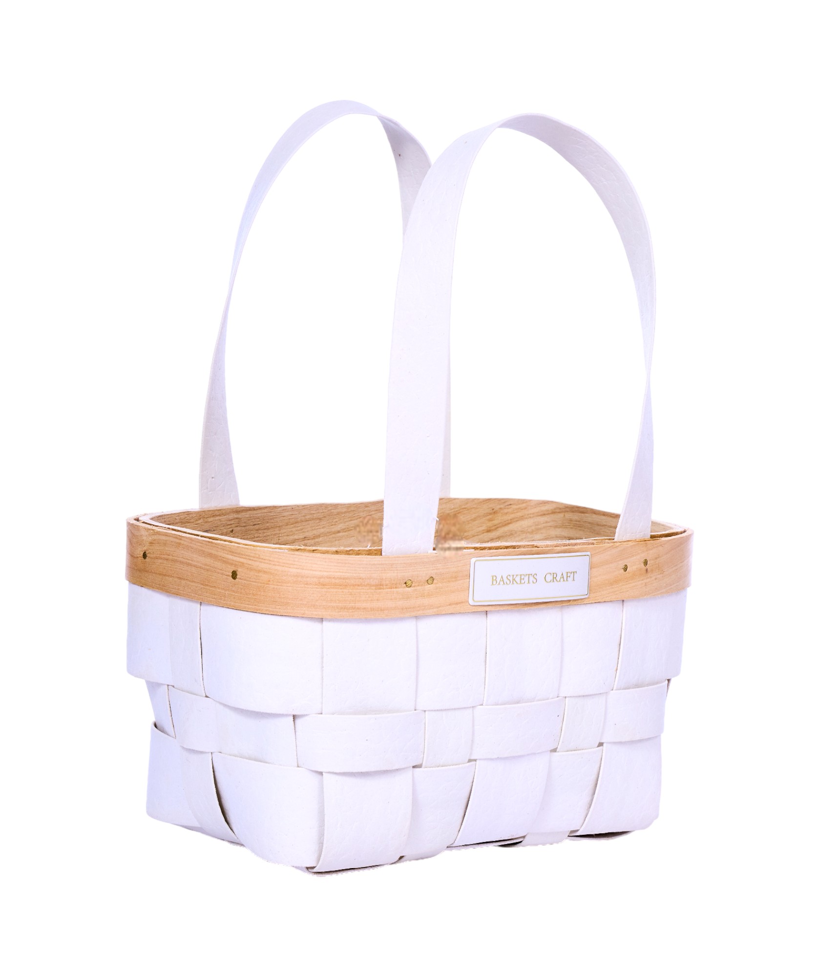 CESTO RETT.PLASTICA E LEGNO 19X12 H10/22CM.