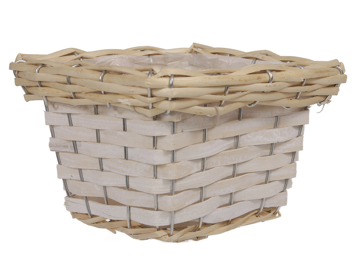 CESTO C/PLAST. 18X18 H11CM. BIANCO