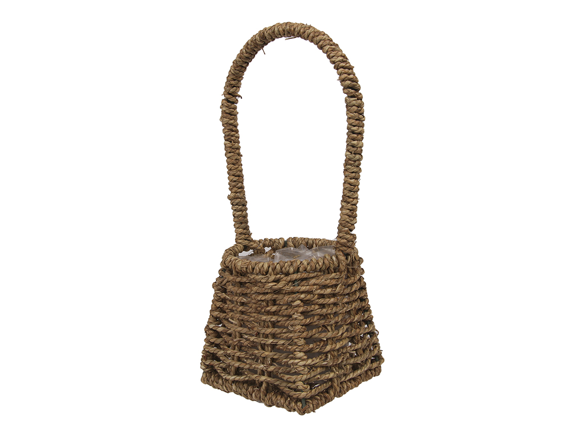 CESTO QUADR. C/MANICO D13 H12CM. NAT.