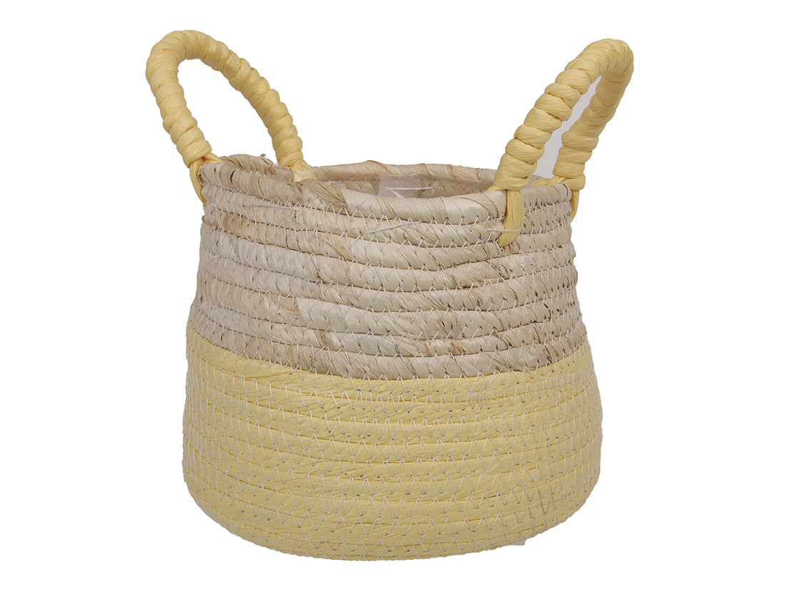 CESTO BICOL. C/MANICI D15 H15CM. GIALLO