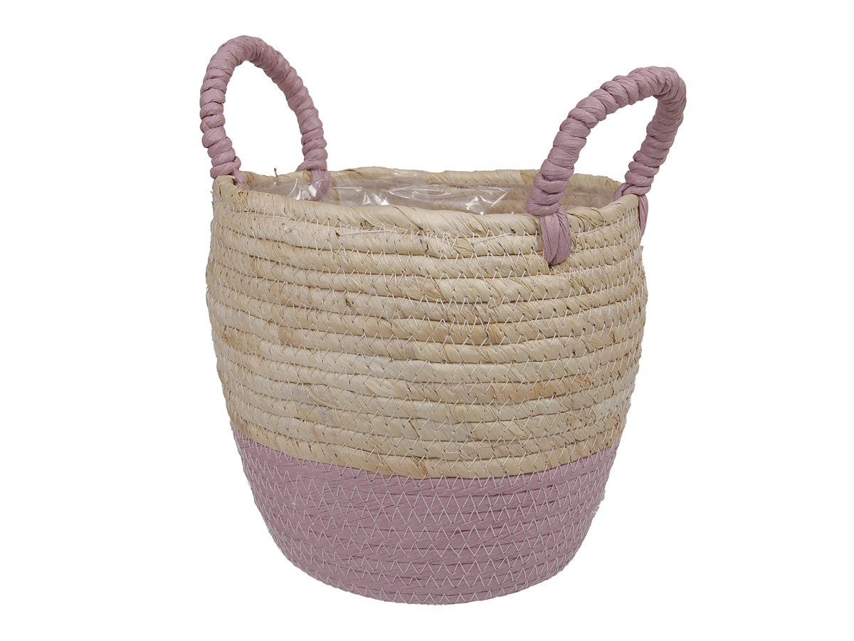 CESTO BICOL. C/MANICI D18 H17CM. LILLA