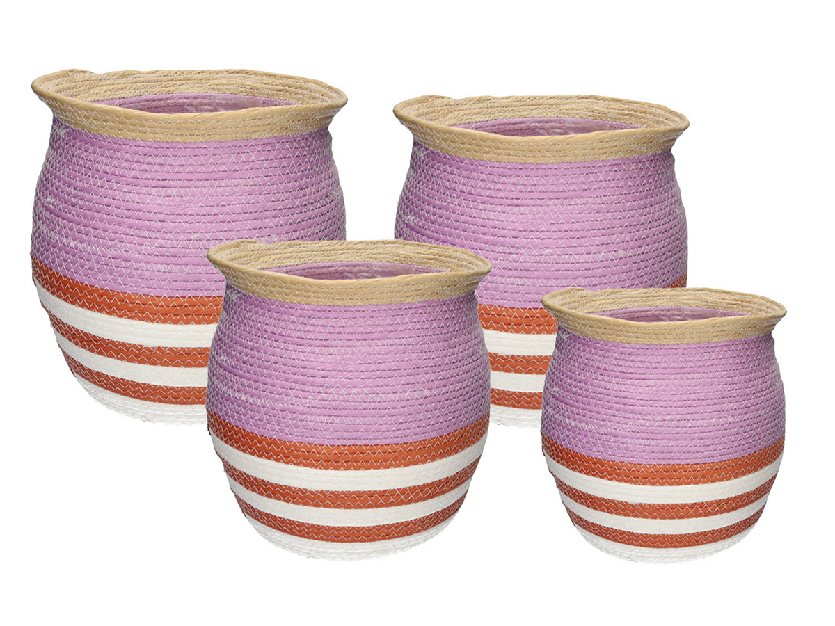 CESTO AMINA S/4PZ. D31-37-48-64 H28-40-45-54CM. LILLA