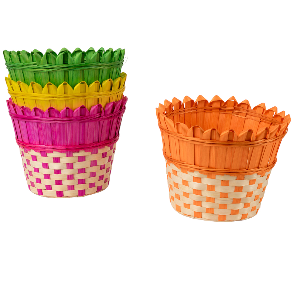 CESTO BAMBU D22 H17CM. 4PZ. COL.ASS.