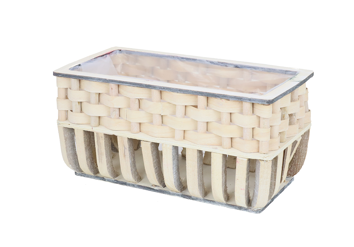CESTO LEGNO RETT. C/STRUTT. 40X20 H9CM.