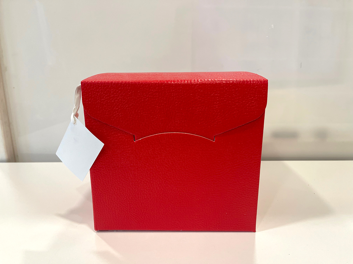 SEGRETO 20X20X18CM. PELLE ROSSO