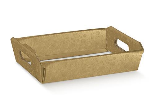 CESTO INC. 40X30X12CM. SFERE ORO