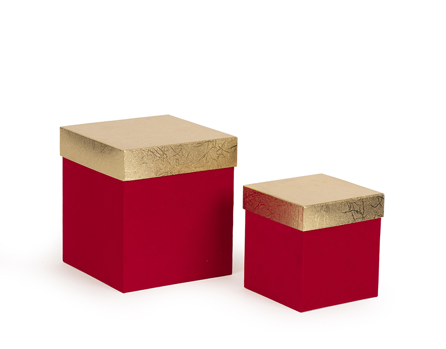SCAT.VELL.COPER.ORO S/2PZ. H16-22 L15-20CM. RED