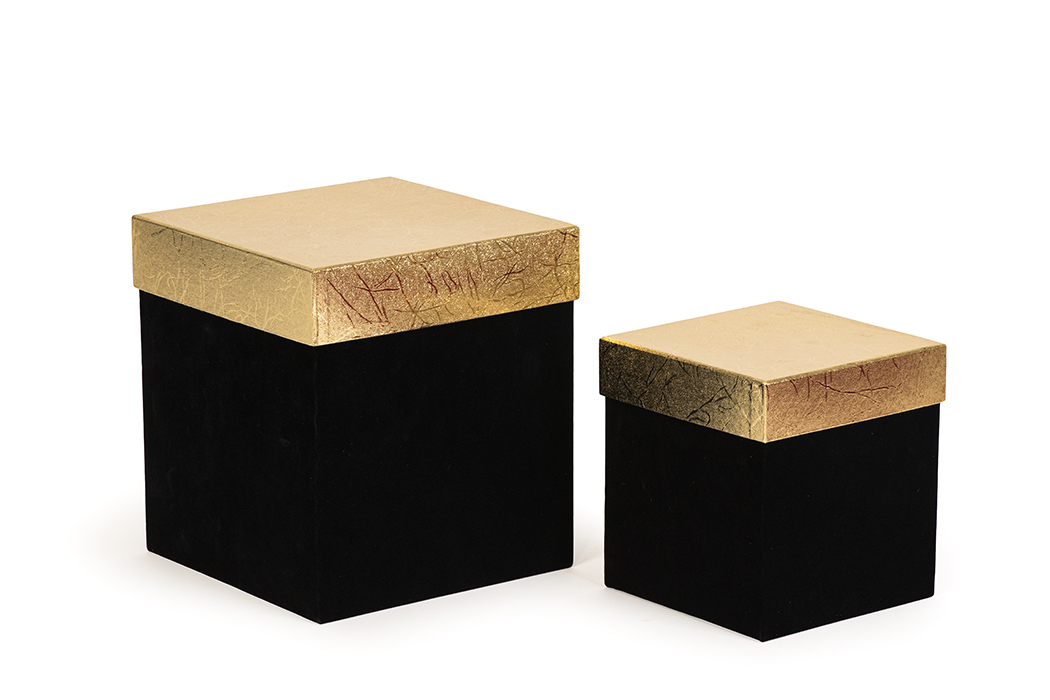 SCAT.VELL.COPER.ORO S/2PZ. H16-22 L15-20CM. BLK