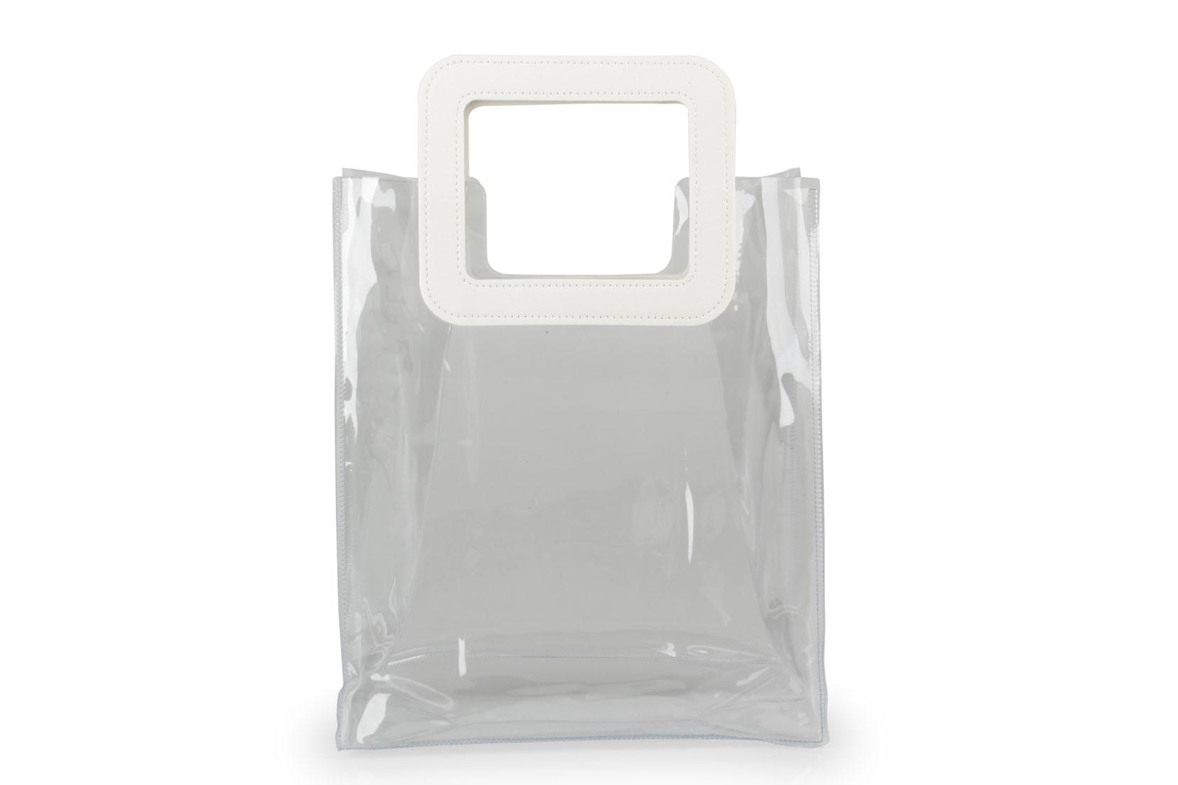 SHOPP.PVC TRASP. 22X12 H26CM. 4PZ. MANICI WHT